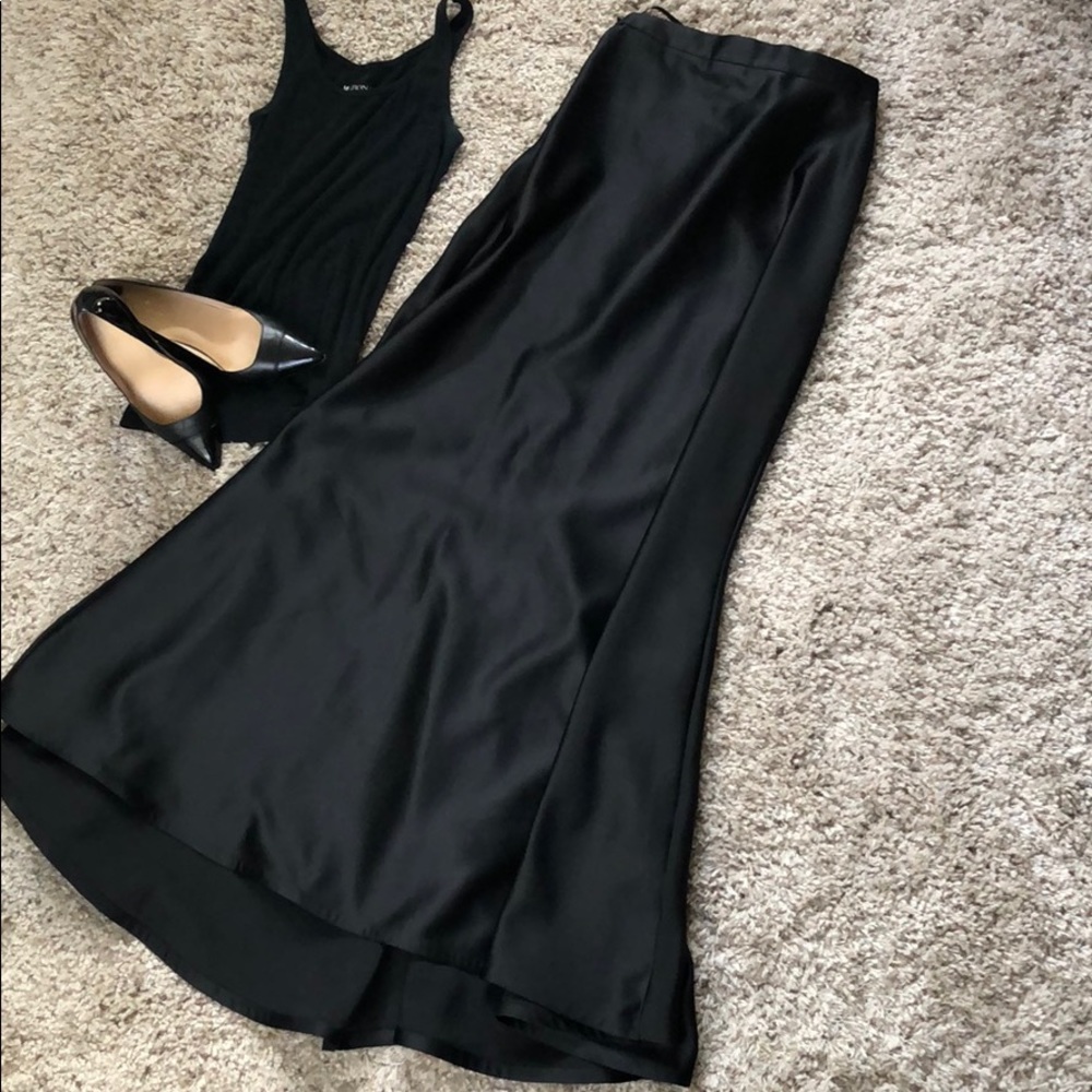 Tadashi - Black, Satin Skirt, with Demi-Train